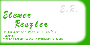 elemer reszler business card